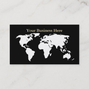 Tarjeta De Visita World Map Gold/Black Business Card 6