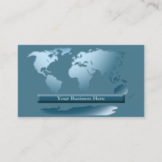 Tarjeta De Visita World Map Ocean Blue Business Card 1