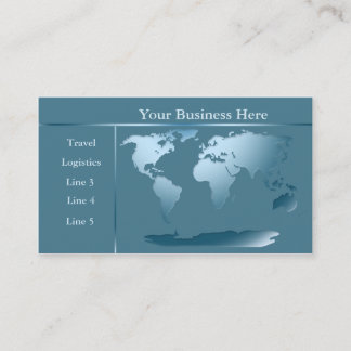 Tarjeta De Visita World Map Ocean Blue Business Card 2