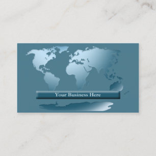Tarjeta De Visita World Map Ocean Blue Card 1