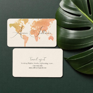 Tarjeta De Visita World Map Travel Agent Elegant