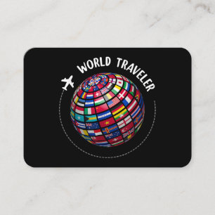 Tarjeta De Visita World Traveller Map, World Flags Traveler, Country