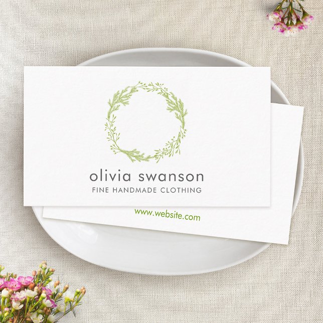 Tarjeta De Visita Wreath de folage verde (Subido por el creador)