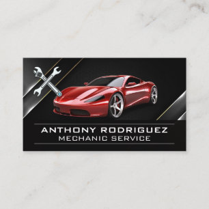 Tarjeta De Visita Wrenches   Coche deportivo rojo