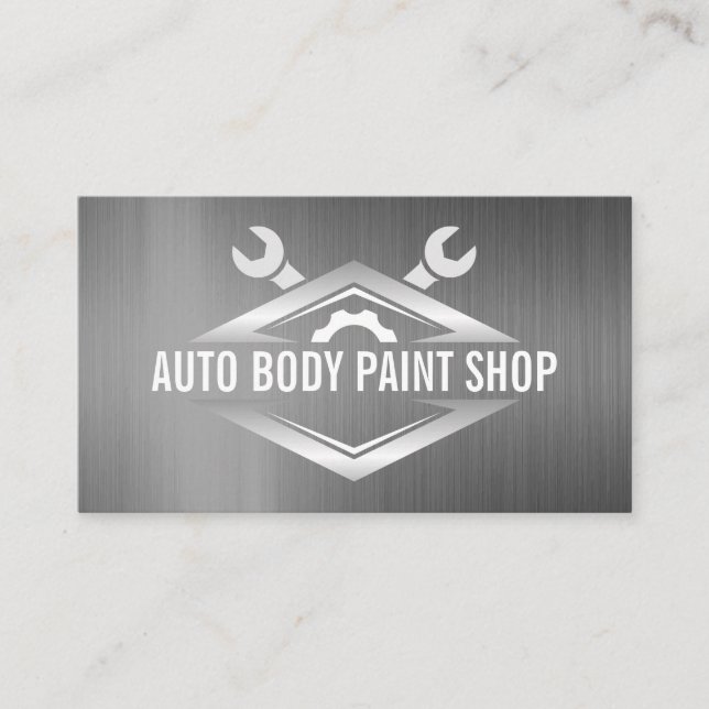 Tarjeta De Visita Wrenches Gear | Fondo metálico (Anverso)