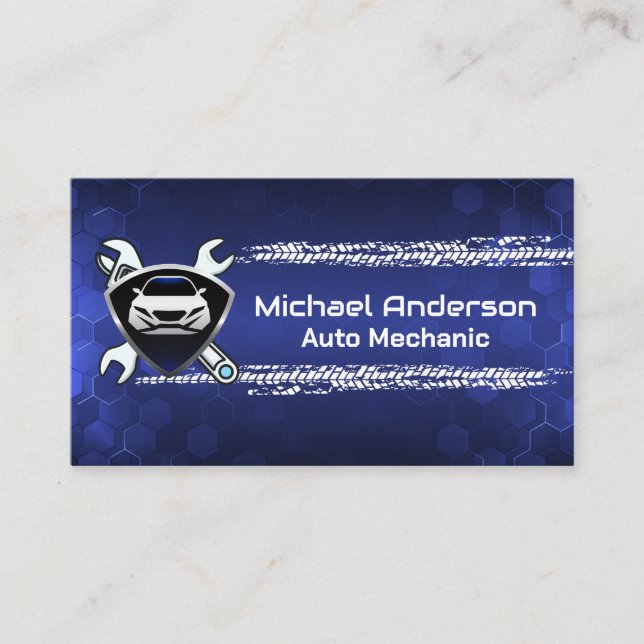 Tarjeta De Visita Wrenches mecánicos | Servicios automáticos (Anverso)