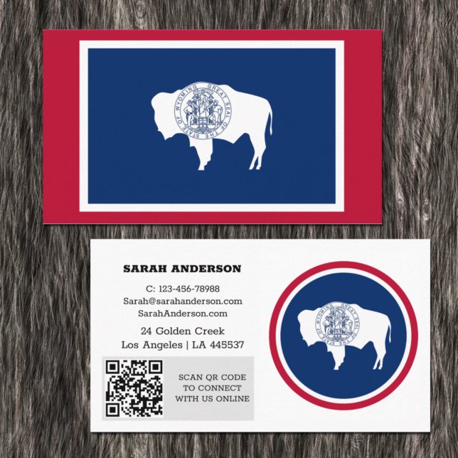 Tarjeta de visita Wyoming moderna, Bandera Wyoming (Subido por el creador)