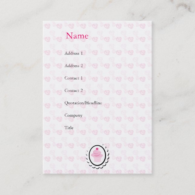 Tarjeta De Visita Y el pastel era rosado y era pequeña (Anverso)