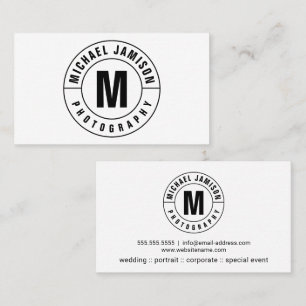 Tarjeta De Visita Y elegante texto curvado monograma moderno