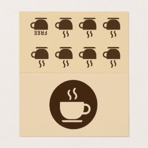 Tarjeta de visita y fidelidad de cafetería moderna