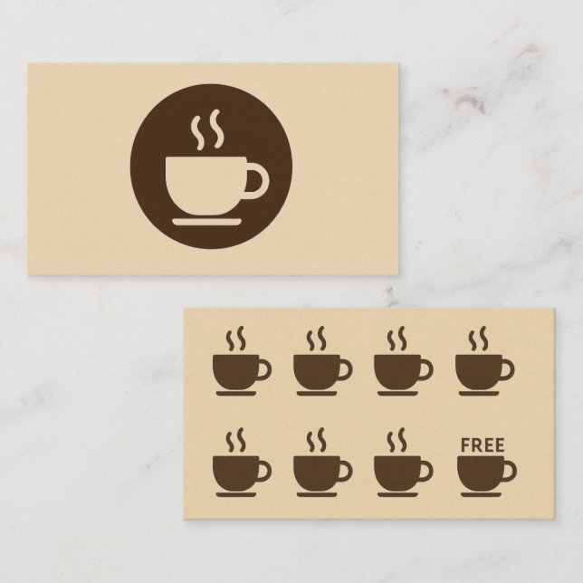 Tarjeta de visita y fidelidad de cafetería moderna (Anverso / Reverso)