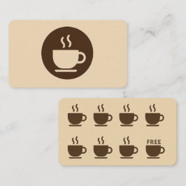 Tarjeta de visita y fidelidad de cafetería moderna