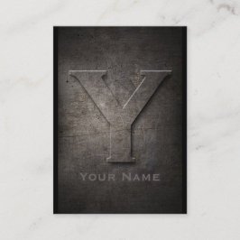 Tarjeta de visita Y monogramada Metalizado en bron