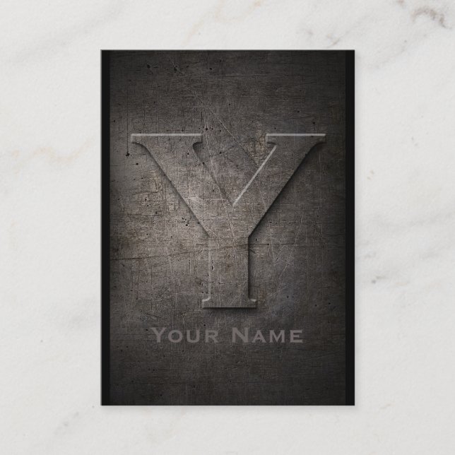 Tarjeta de visita Y monogramada Metalizado en bron (Anverso)