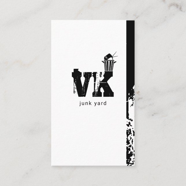 Tarjeta De Visita Yard basura, basura Metalizado, reciclaje (Anverso)