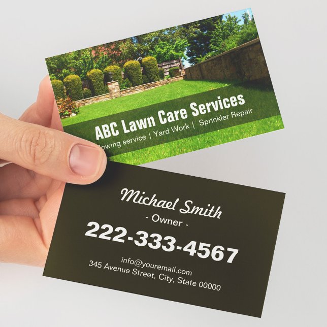 Tarjeta De Visita Yard Lawn Care Gardening Landscaping Green Grass (Subido por el creador)