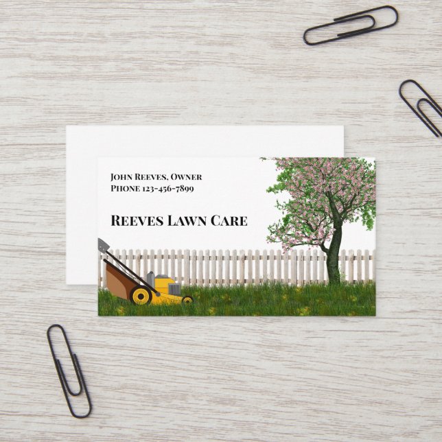 Tarjeta De Visita Yard Lawncare Landscaping Service Business Card (Anverso/Reverso In Situ)