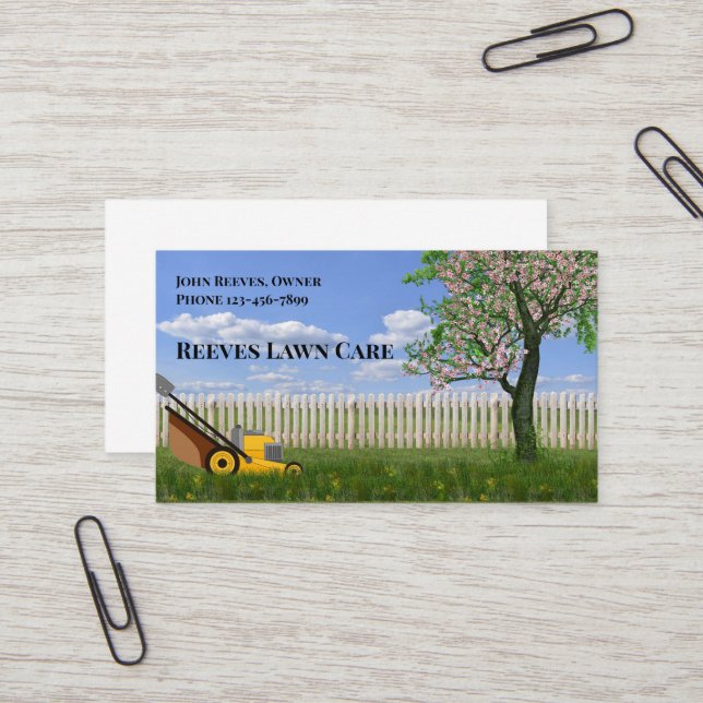 Tarjeta De Visita Yard Lawncare Landscaping Service Business Card (Anverso/Reverso In Situ)