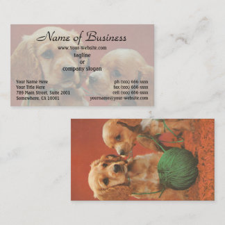 Tarjeta De Visita Yarn y afecto, Cocker Spaniels en juego