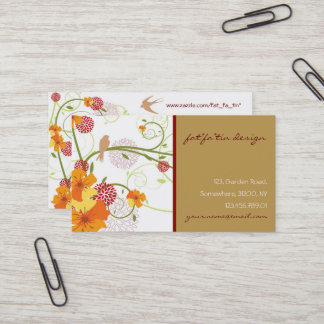 Tarjeta De Visita Yellow Hibiscus & Swallow Elegant Floral Garden