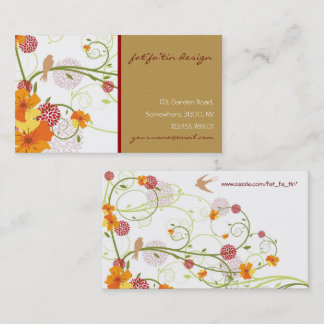 Tarjeta De Visita Yellow Hibiscus & Swallow Elegant Floral Garden
