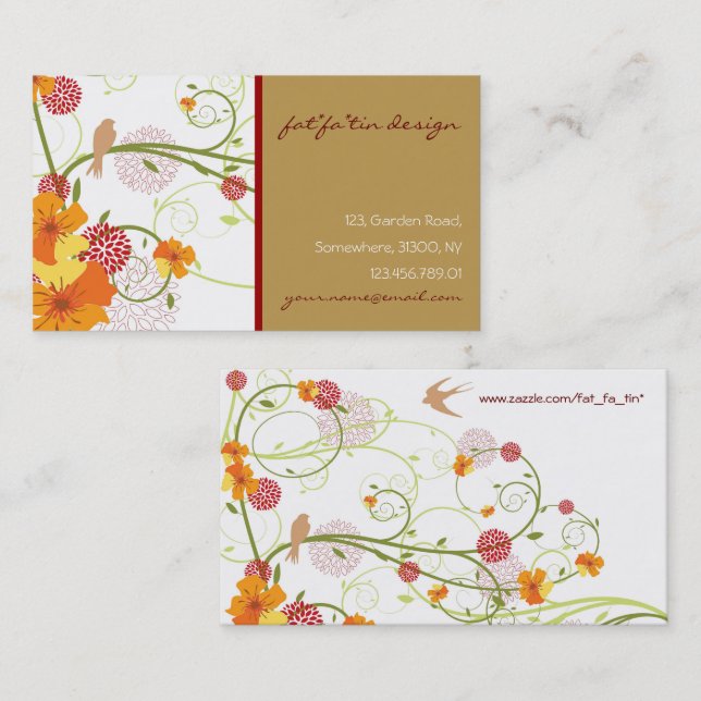Tarjeta De Visita Yellow Hibiscus & Swallow Elegant Floral Garden (Anverso / Reverso)