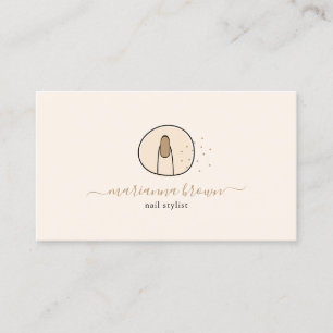 Tarjeta De Visita Yellow Manicure Polaco Spa Nail Salon Logo