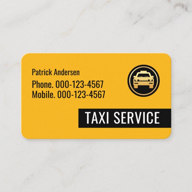 Tarjeta De Visita Yellow Taxi Black Tab Driving (Anverso)