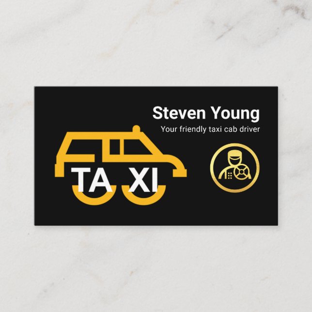 Tarjeta De Visita Yellow Taxi Car Station Wagon Driver (Anverso)