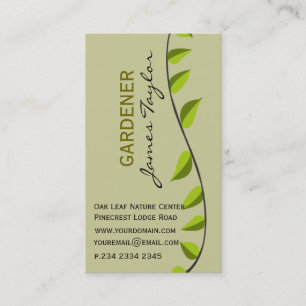 Tarjeta De Visita Yendo en alto al jardín Gardening Green Profession