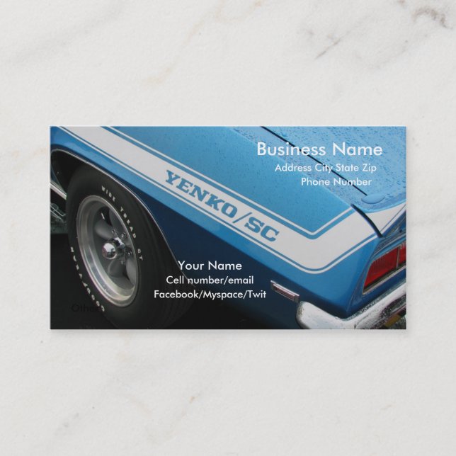 Tarjeta De Visita Yenko mojado (Anverso)