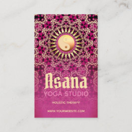 Tarjeta De Visita Yin Oro Rosa Yang Energía Holística Asana Yoga