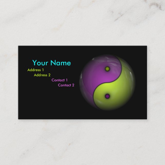Tarjeta De Visita Yin Yang (Anverso)