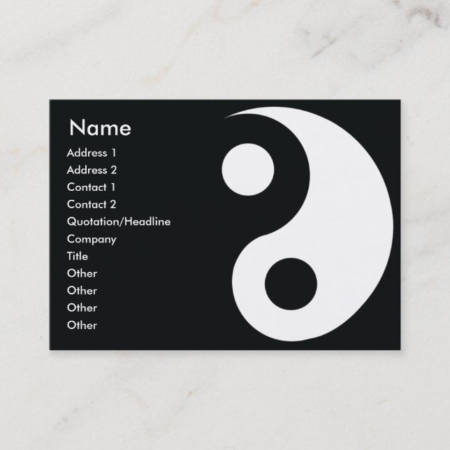 Tarjeta De Visita Yin Yang - Chubby (Anverso)