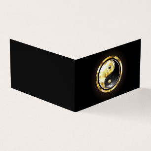 Tarjeta De Visita Yin Yang dorado en negro