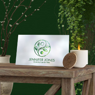 Tarjeta De Visita Yin Yang - El equilibrio de la naturaleza - mármol