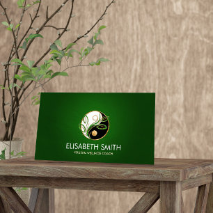 Tarjeta De Visita Yin Yang -Entrenador de bienestar holístico