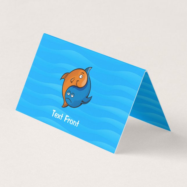 Tarjeta De Visita Yin Yang Fish Personalizado Horizontal (Anverso)