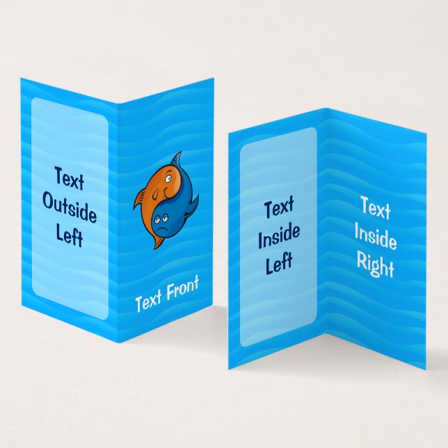 Tarjeta De Visita Yin Yang Fish Personalizado Vertical (Interior y exterior)