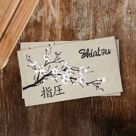 Tarjeta De Visita Yin Yang Hands Sakura Tree Branch