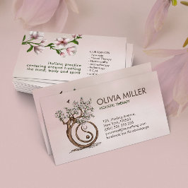 Tarjeta De Visita Yin Yang Magnolia Blossom Tree