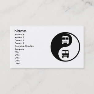 Tarjeta De Visita Yin Yang que conduce un autobús