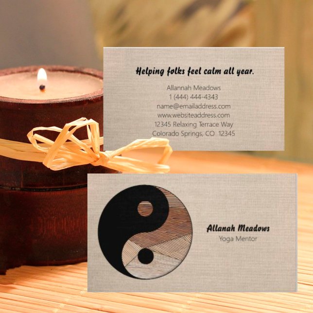 Tarjeta De Visita Yin-Yang Symbol Soothing Meditative Business Card (Subido por el creador)