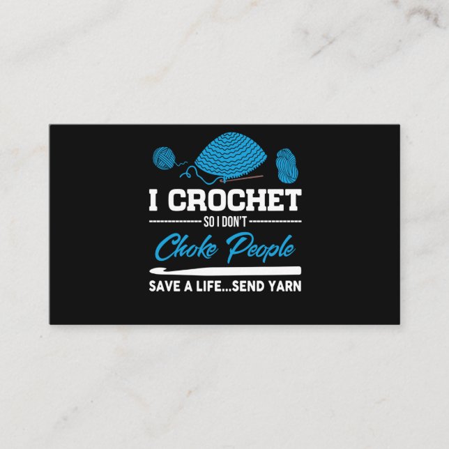 Tarjeta De Visita Yo #CrochetChoke Gente Salva Una Vida Envíen A Yar (Anverso)