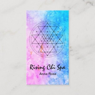 Tarjeta De Visita *~* Yoga acuarela Reiki Geometría sagrada