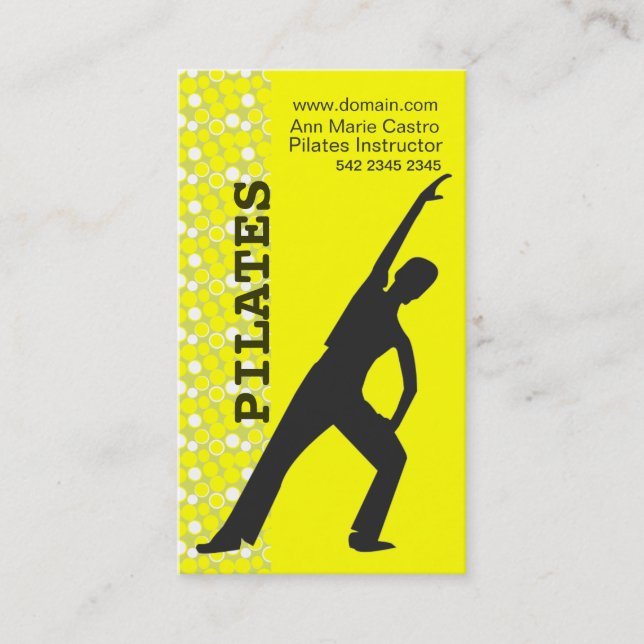 Tarjeta De Visita Yoga aerobia del personalizado del bailarín del (Anverso)