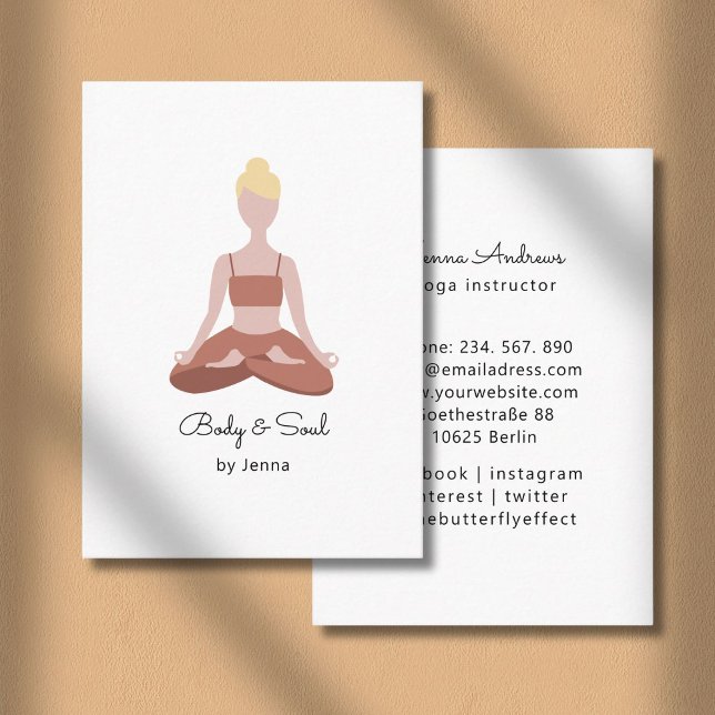 Tarjeta De Visita  Yoga Business Card Visitenkarte (Yoga Reiki Wellness Meditation Business Card)