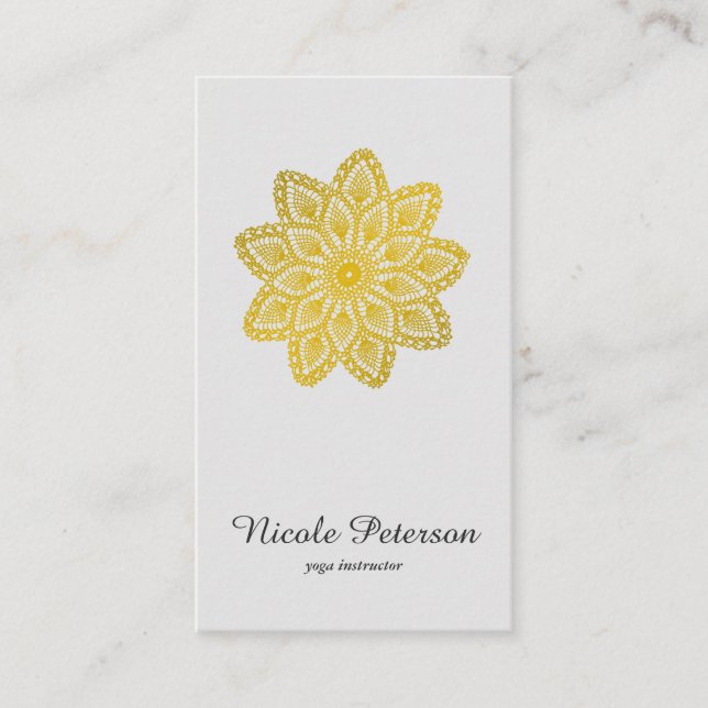 Tarjeta De Visita Yoga - cordón del oro (Anverso)