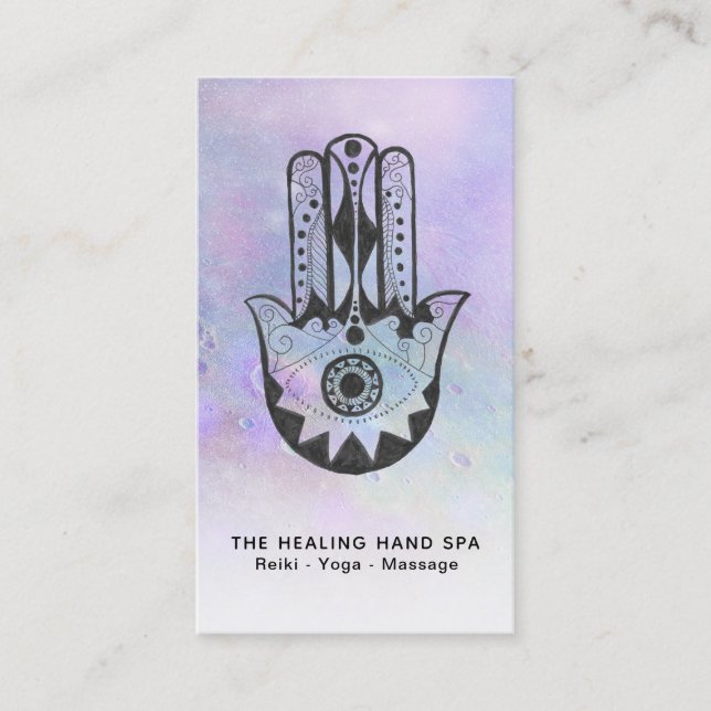 Tarjeta De Visita *~* Yoga - Craters of Moon Hamsa Hand of Fatima (Anverso)