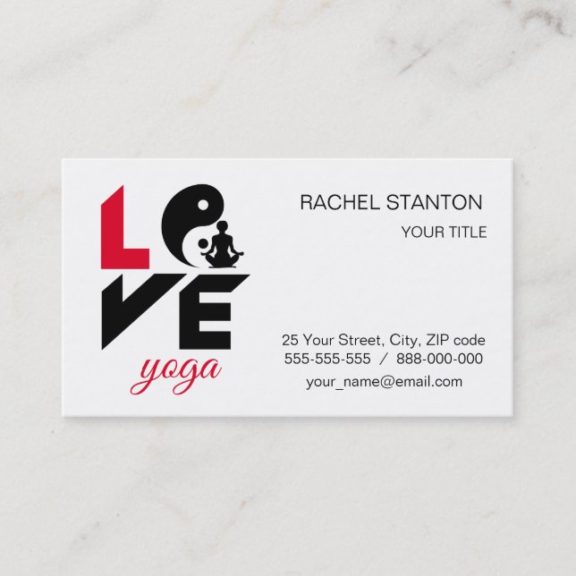 Tarjeta De Visita Yoga de amor (Anverso)